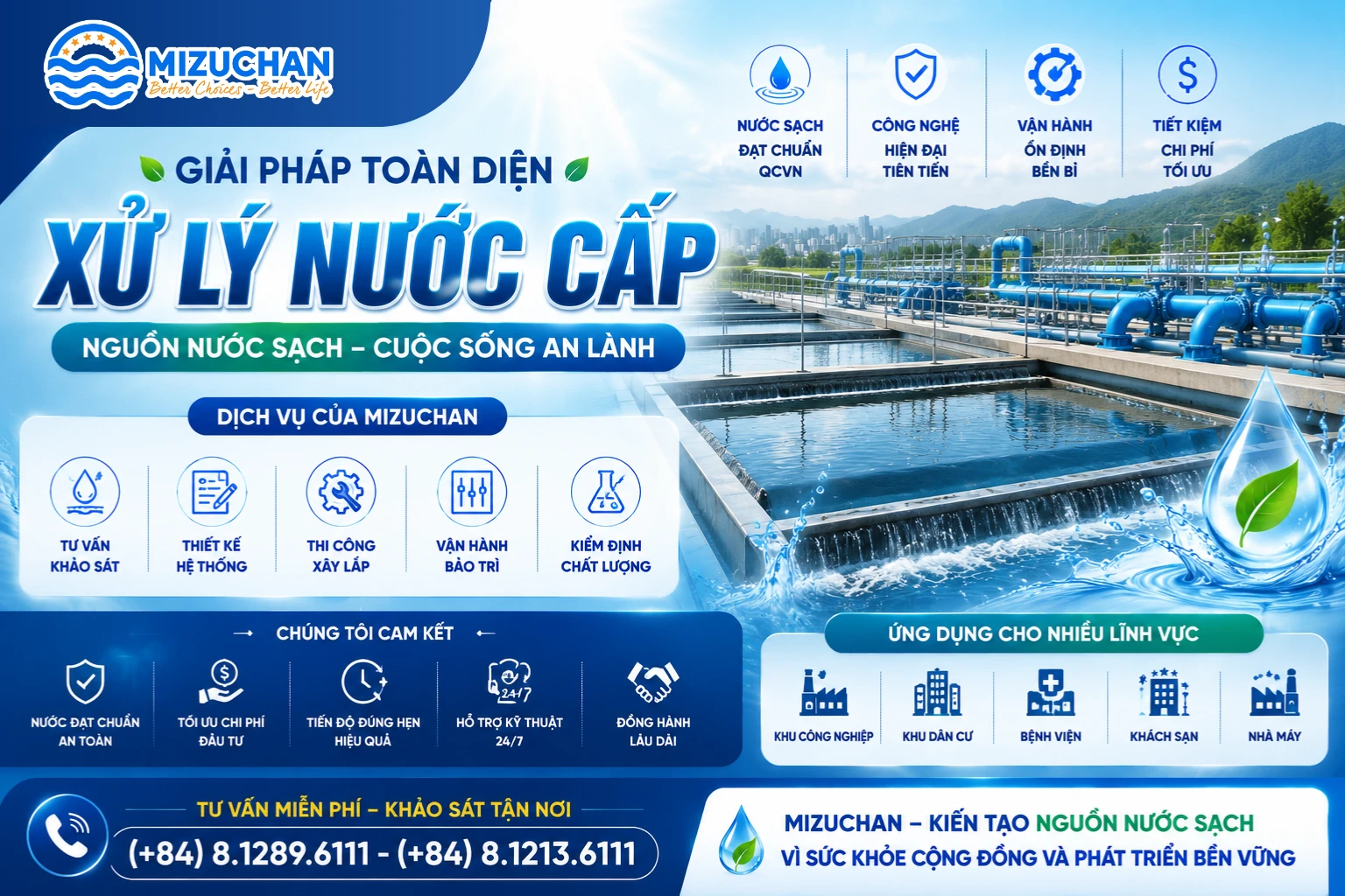 Tiêu chí lựa chọn hóa chất xử lý nước cấp phù hợp
