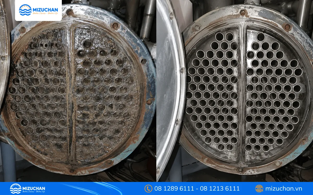 Cáu cặn lò hơi và chiller