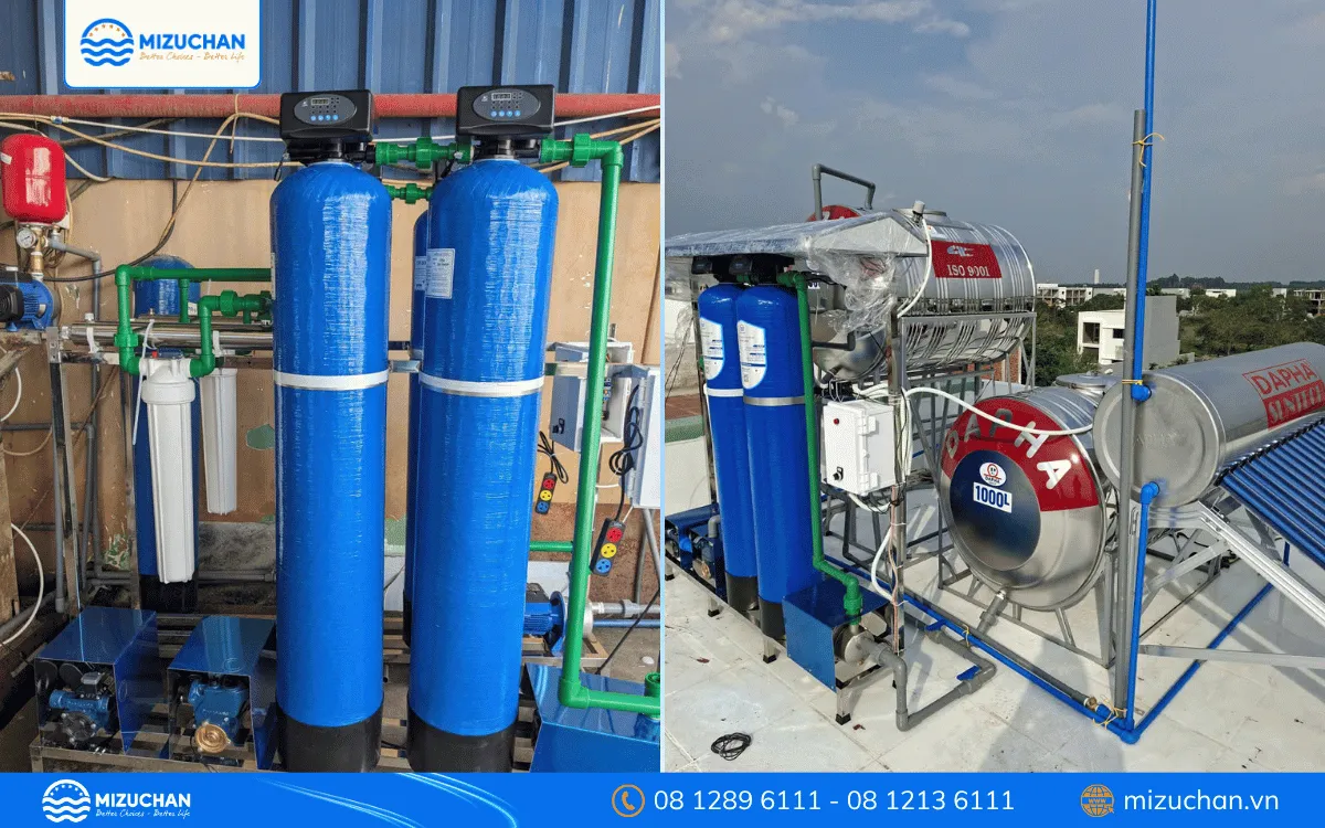 Xử lý nước giếng khoan nhiễm vôi tại Mizuchan