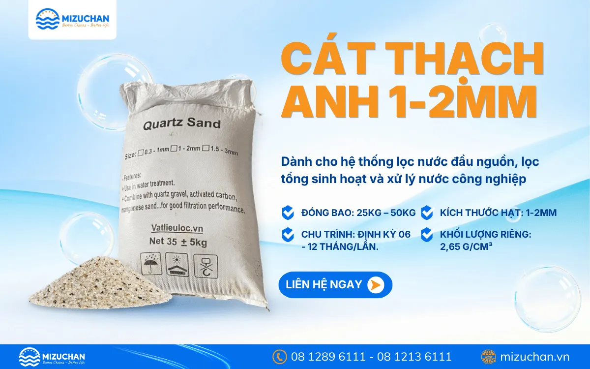 Cát thạch anh Mizuchan ở cột lọc số 1