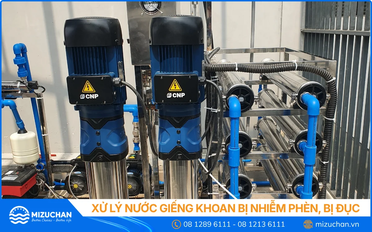 Cách xử lý nước giếng khoan bị nhiễm phèn, bị đục