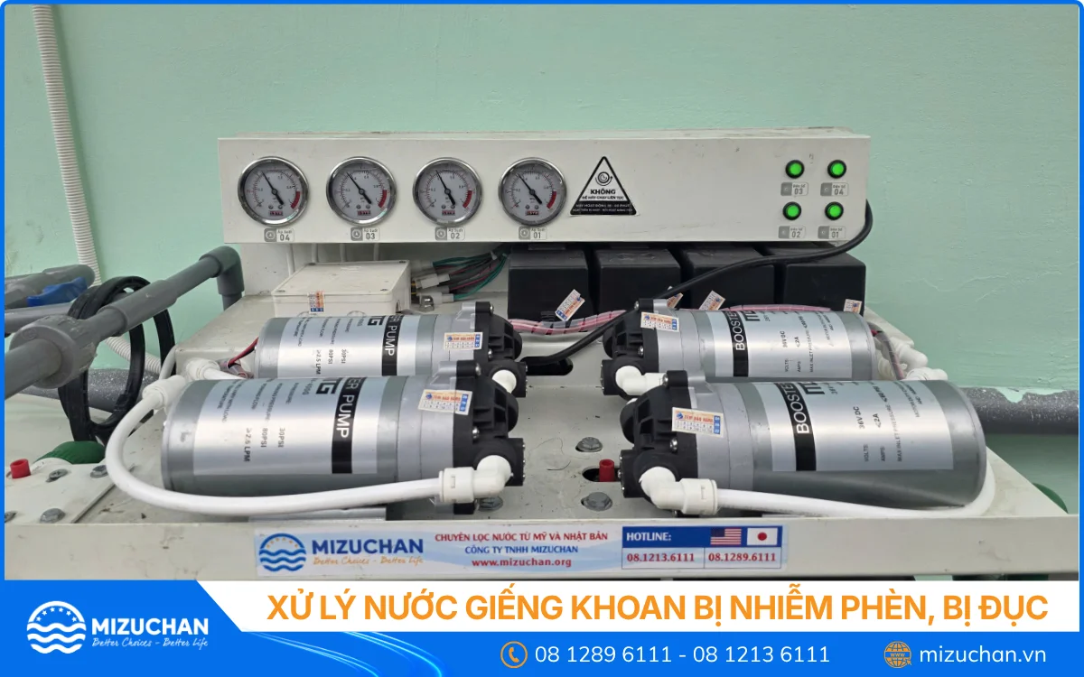 Hệ thống lọc nước RO cho nước giếng khoan bị đục