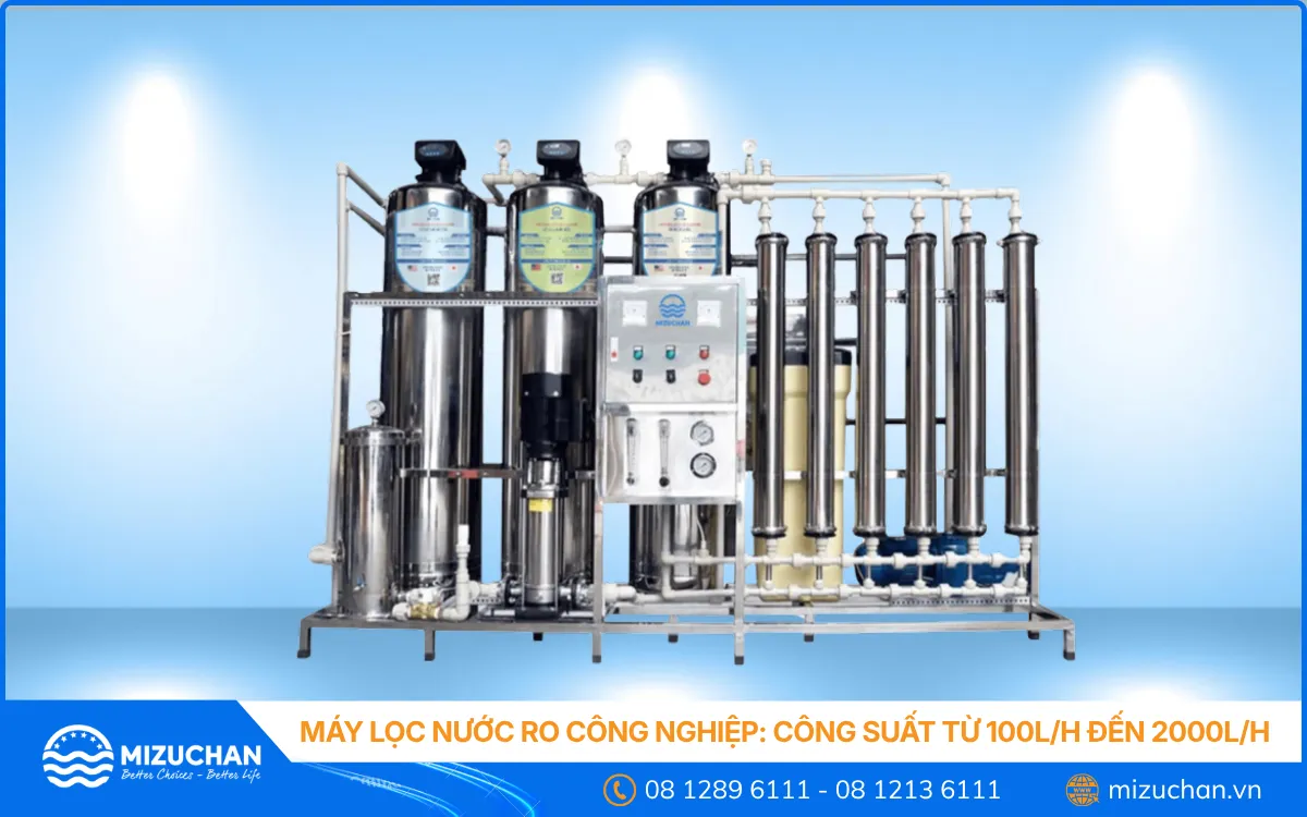 Máy Lọc Nước RO Công Nghiệp: Công Suất Từ 100L/h Đến 2000L/h