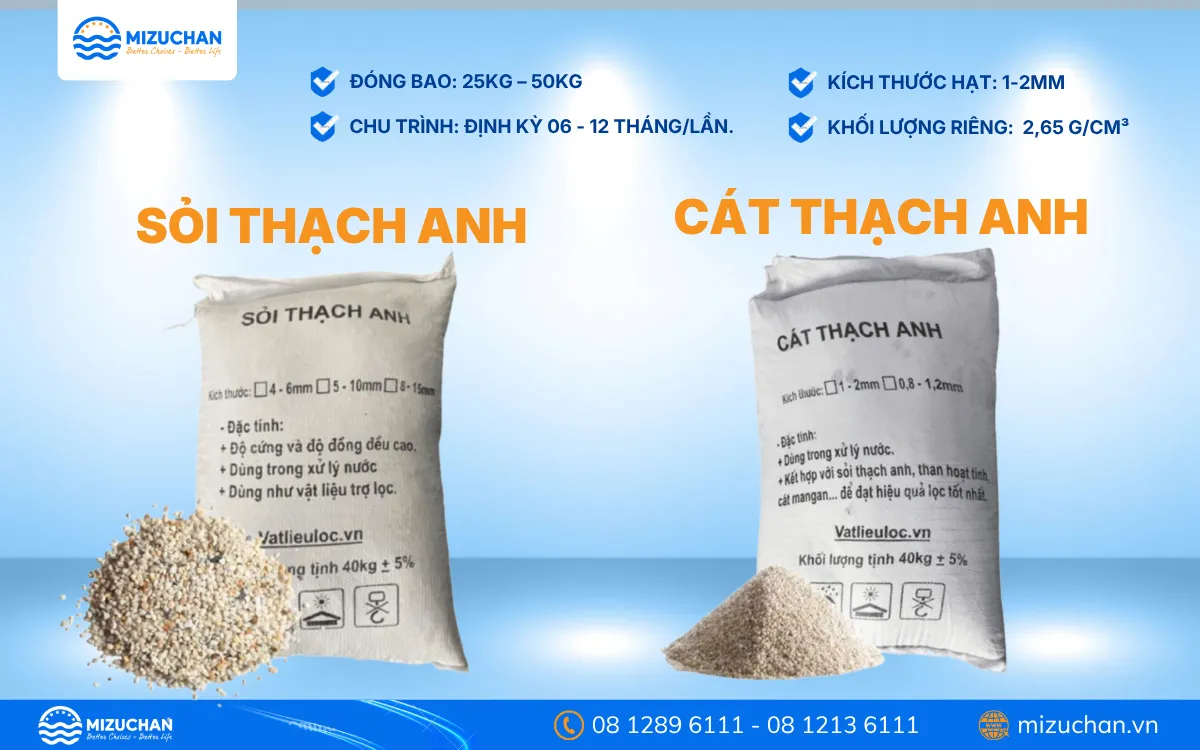 Sỏi thạch anh và cát thạch anh