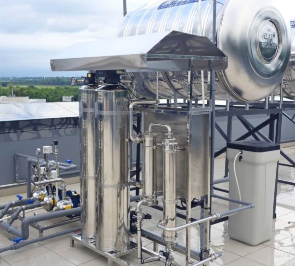 Chi tiết cột lọc Inox và hệ thống đường ống